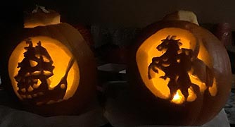 [photo, Carved pumpkins, Garden Glow, Ladew Topiary Gardens, 3535 Jarrettsville Pike, Monkton, Maryland]