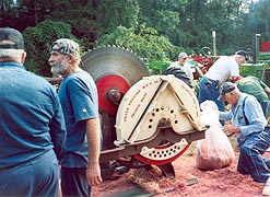 [photo, Cedar shingles cutting demonstration, Anne Arundel County Fair, Crownsville, Maryland]