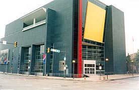 [photo, Reginald F. Lewis Museum of Maryland African-American History & Culture entrance, Baltimore, Maryland]