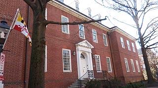 [photo, Legislative Services Building, 90 State Circle (from College Ave.), Annapolis, Maryland]