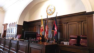 [photo, Courtroom, Worcester County Courthouse, One West Market St., Snow Hill, Maryland]