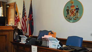 [photo, Courtroom, Worcester County Courthouse, One West Market St., Snow Hill, Maryland]