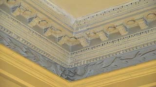 [photo, Plaster cornice, James Brice House, 42 East St., Annapolis, Maryland]